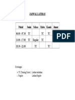 JADWAL LATIHAN