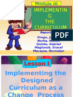 Implementing Curriculum Change