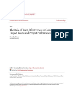 The Role of Team Effectiveness in Construction Project Teams