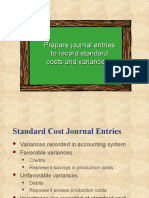 Standard Costing Journal Entries