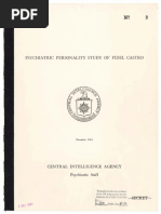 CIA Psychiatric Personality Study of Fidel Castro (1961)