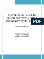 Material Balance in Froth Flotation Using Microsoft Excel Solver