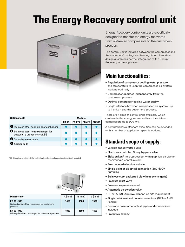ER 90-900 Leaflet Page | PDF | Gas Compressor | Heat Exchanger