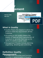 Quality Management: Farhad Amin Mba (Bu)