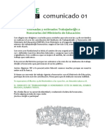 Comunicado 01: Invitación A La Constitución Del SINTHE