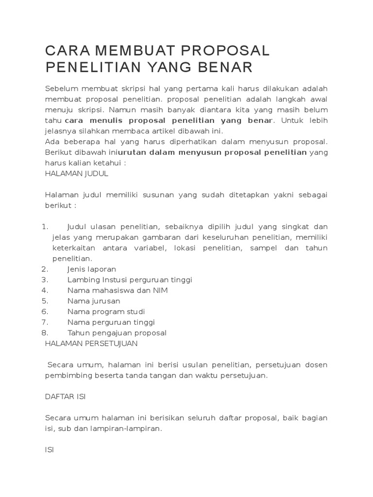 Membuat Proposal Penelitian  Cara Membuat Proposal Penelitian Untuk