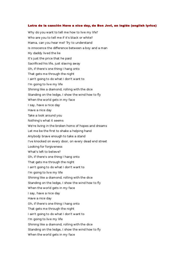 Have A Nice Day De Bon Jovi Recorded Music Albums