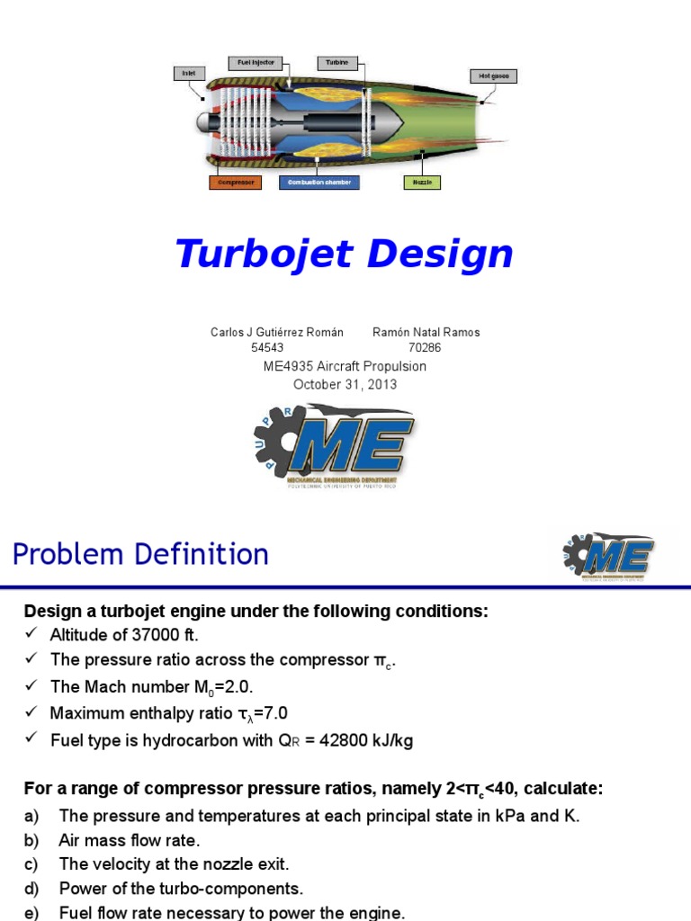 Turbojet Engine Design PDF Turbine Gas Compressor