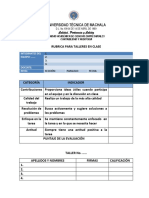 1.2. Rubrica Para Talleres en Clase