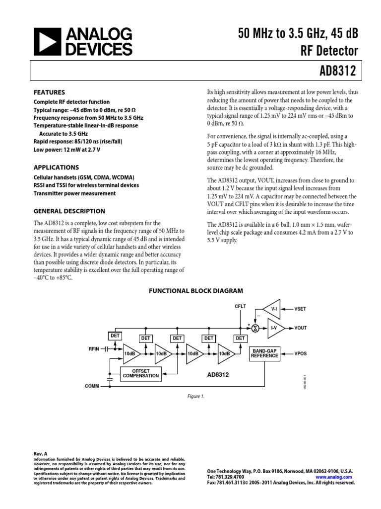 AD8312 | Amplifier | Decibel | Free 30-day Trial | Scribd