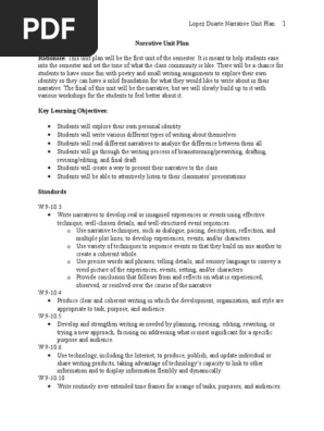 narrative unit plan
