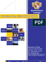 Queensbury College "London" Course Fee List