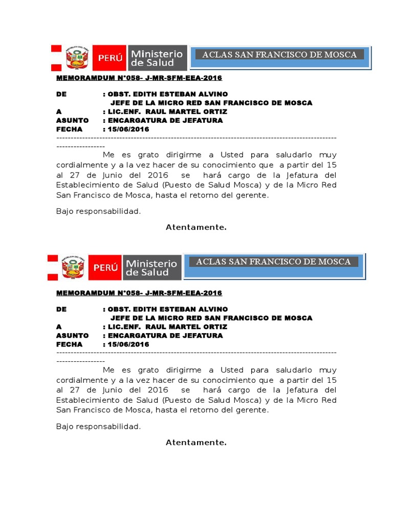 Memo de Encargatura PDF Medicina CLINICA Medicina
