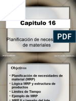 Capitulo 16: Planificación de Necesidades de Materiales