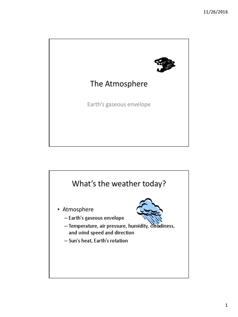 The Atmosphere Earth's Gaseous Envelope PDF Atmosphere Of Earth