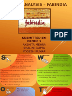 Case Analysis - Fabindia: Submitted By: Group 9