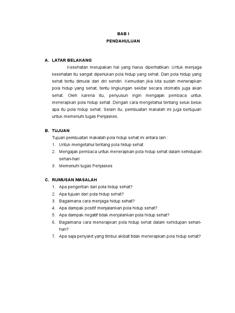 Makalah Gaya Hidup Sehat