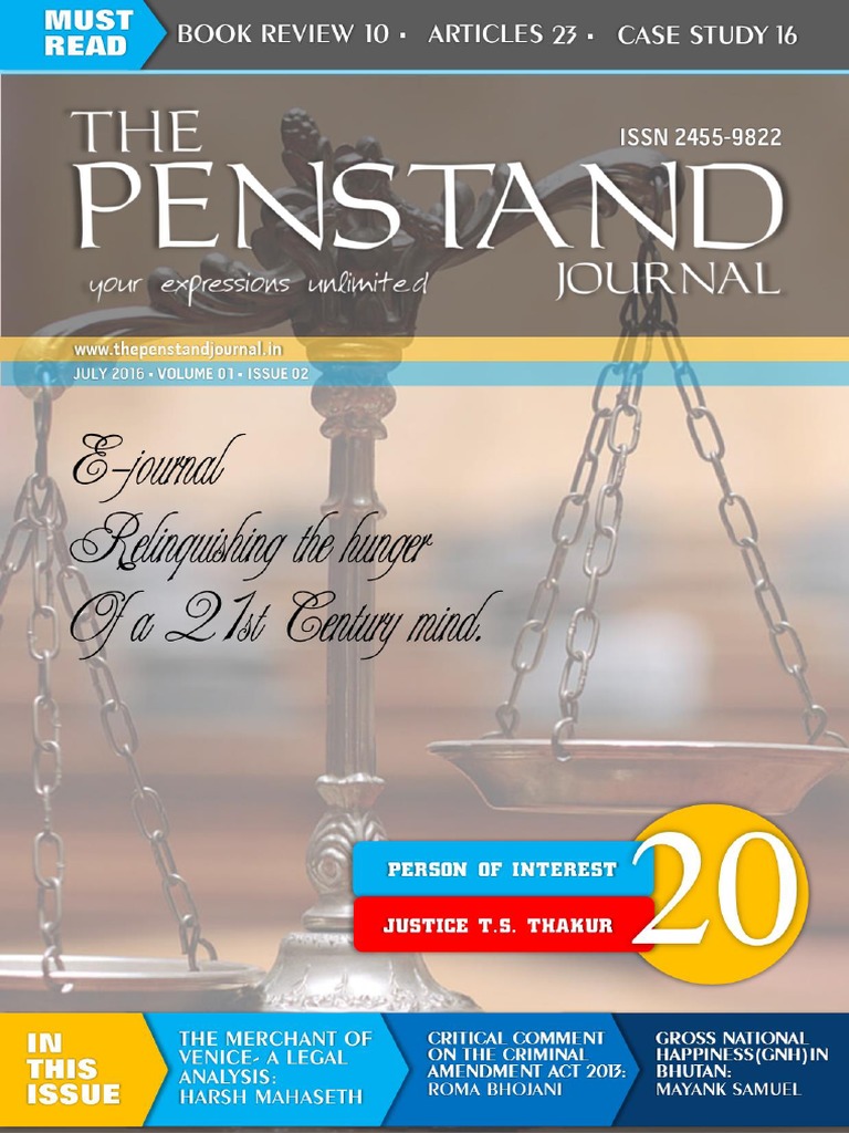 The Penstand Journal Volume 01 Issue 02 | PDF | Precedent | Virtue