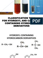 Experiment 9 (Classification Tests For Hydroxy and Carbonyl Hydrocarbon Derivatives)