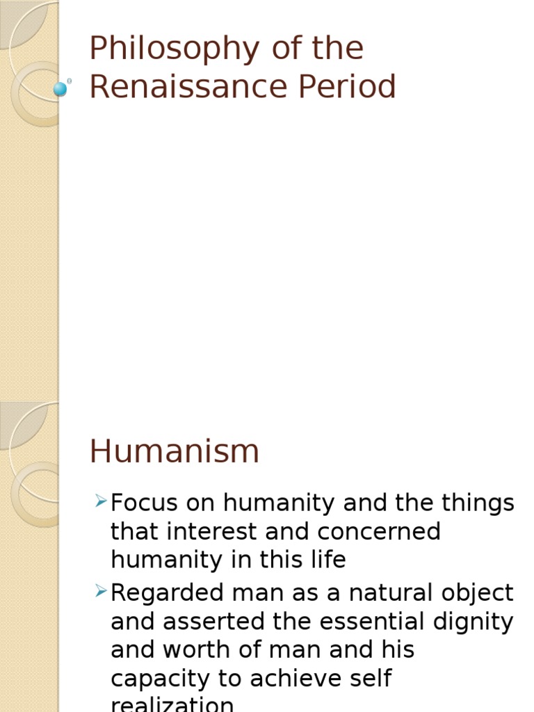 Philosophy and Humanism in the Renaissance | PDF | Humanism | Renaissance