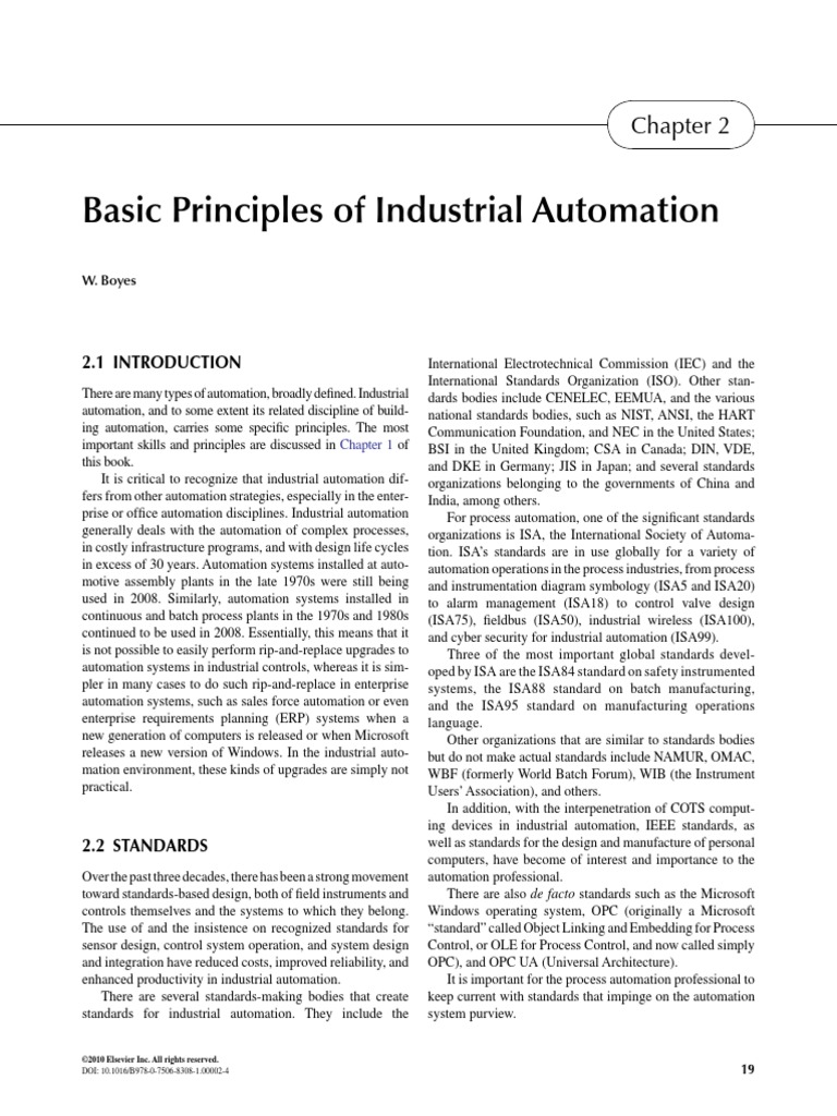 Chapter 2 Basic Principles of Industrial Automation 2010