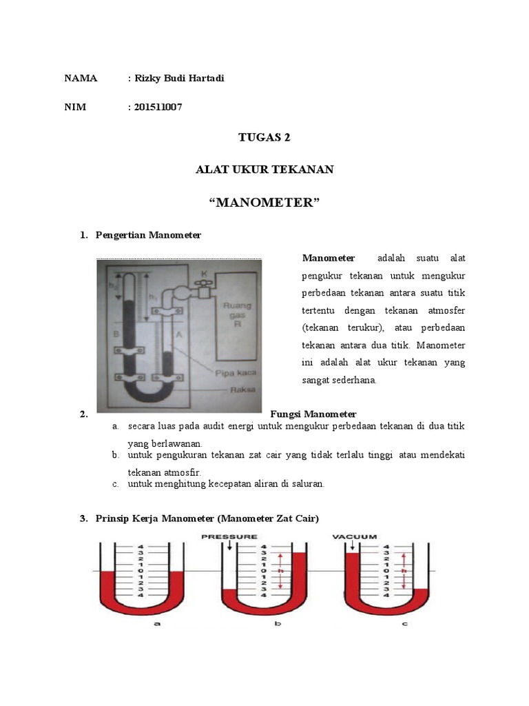 Alat Ukur Tekanan Manometer
