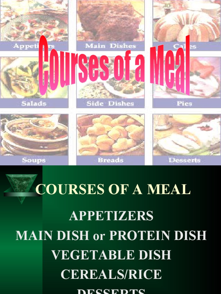 Essential Meal Course Components | PDF | Hors D'oeuvre | Soup