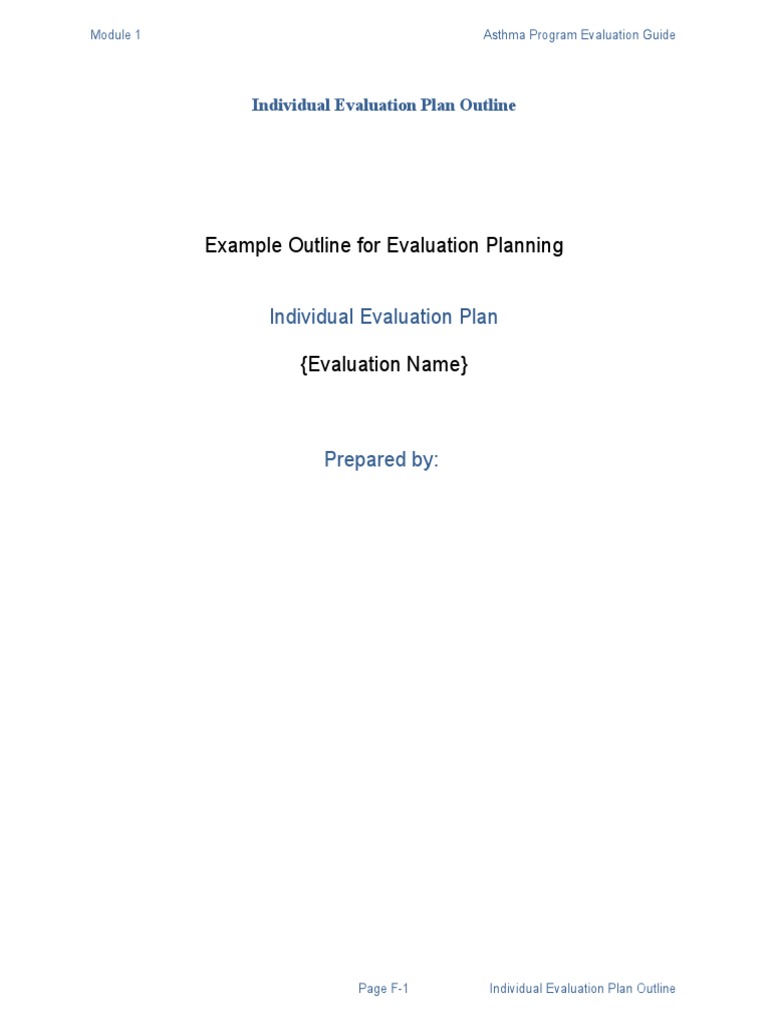 Asthma Program Evaluation Plan Guide | PDF | Program Evaluation ...
