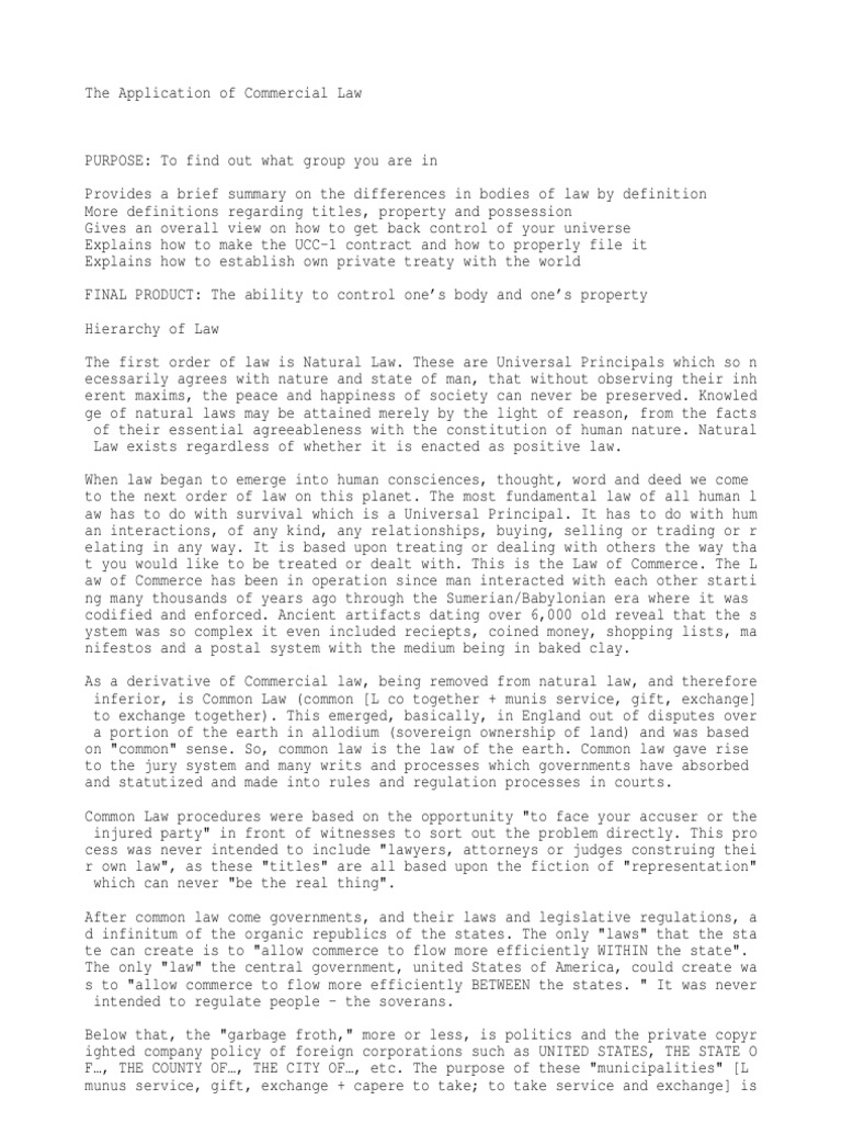 The Application of Commercial Law PDF Security Interest Uniform