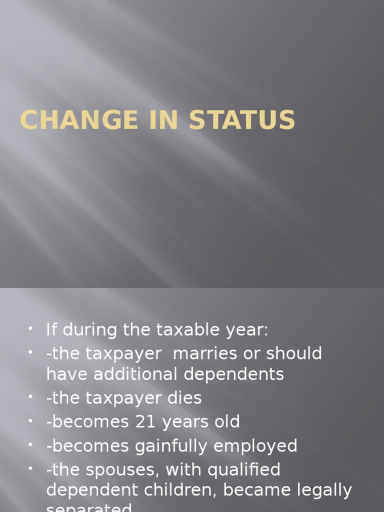 Change in Status | PDF