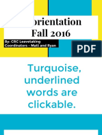 Reorientation Fall 2016