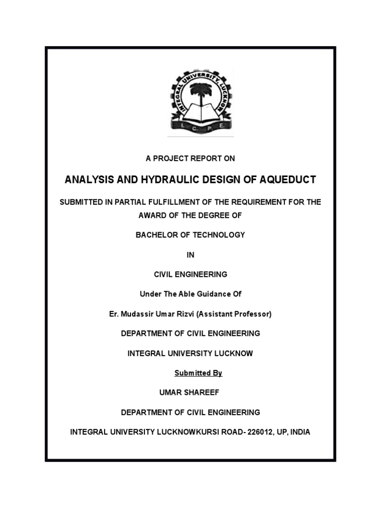 Analysis and Hydraulic Design of Aqueduct PDF