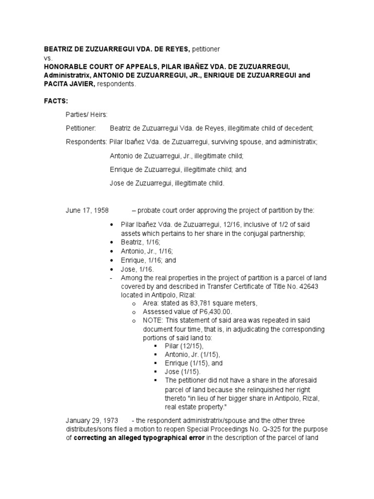 5 Vda. de Reyes v. CA Case Digest PDF Judgment (Law) Virtue
