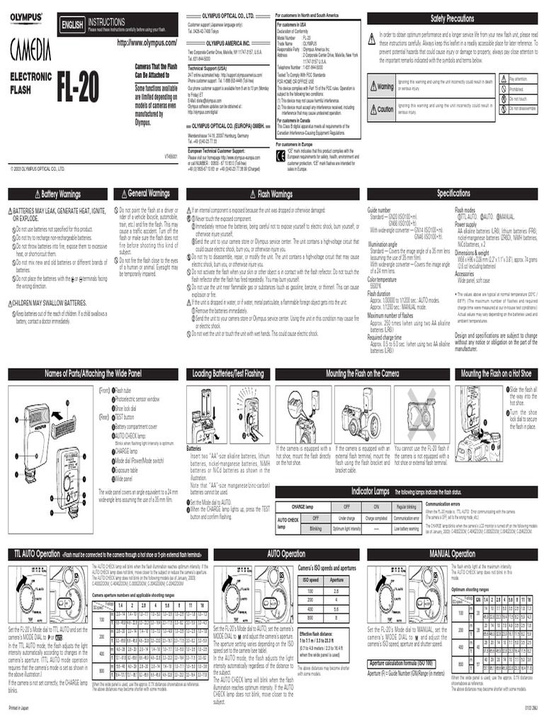 FL20 Manual E PDF PDF