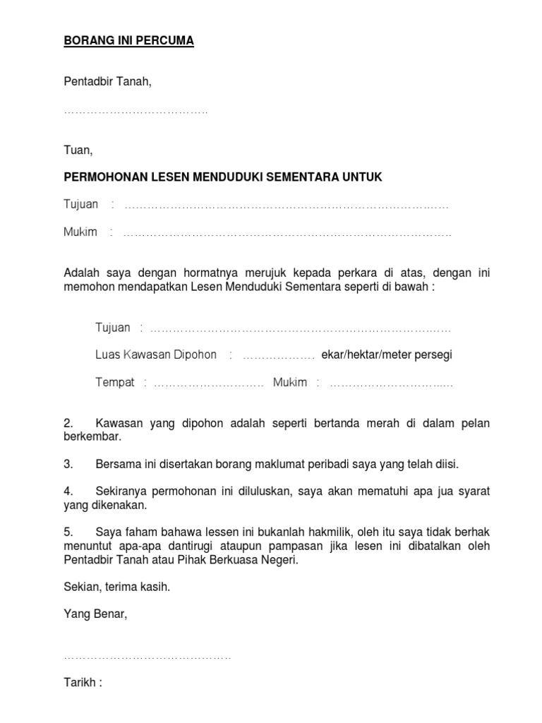 Contoh Surat Permohonan Pdf