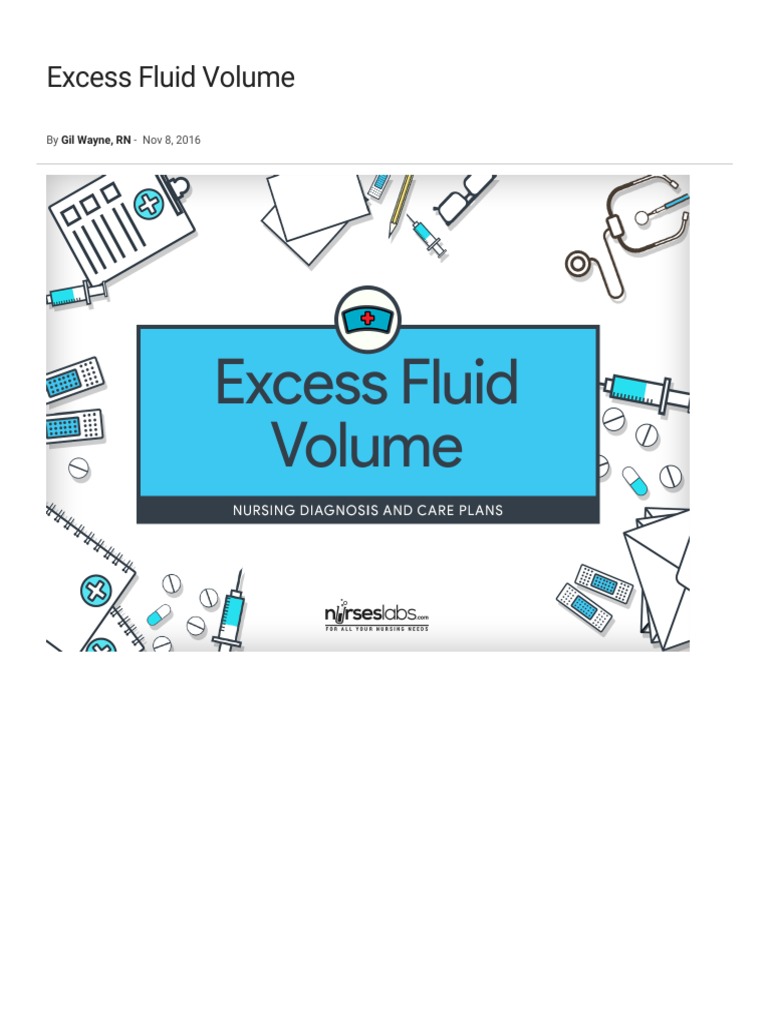 Excess Fluid Volume Nursing Diagnosis & Care Plan Nurseslabs