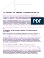 Les Risques Dune Mauvaise Évaluation Des Besoins PDF