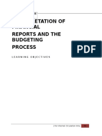 Interpretation of Financial Reports and The Budgeting Process