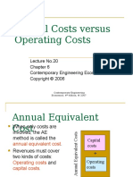 Capital Costs Versus Operating Costs: Lecture No.20 Contemporary Engineering Economics