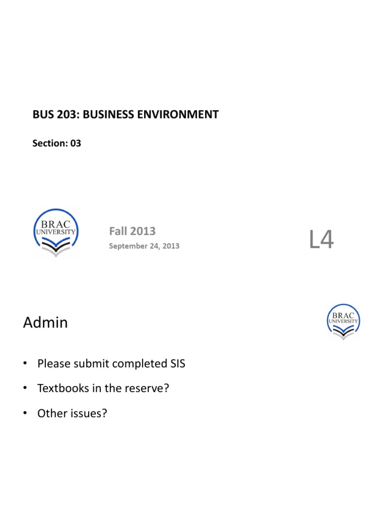 Bus 203: Business Environment: Fall 2013 | Download Free PDF | Economic ...