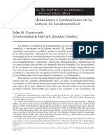 Estructuras, Dotaciones e Instituciones en La Historia Económica de Latinoamérica