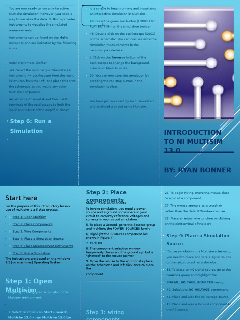 Multisim 13.0 Simulation Guide | PDF | Electronic Circuits | Simulation