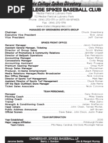 2010 Spikes Info Guide