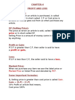 Cost Price: Chapter-4 Profit and Loss C P (Cost Price)