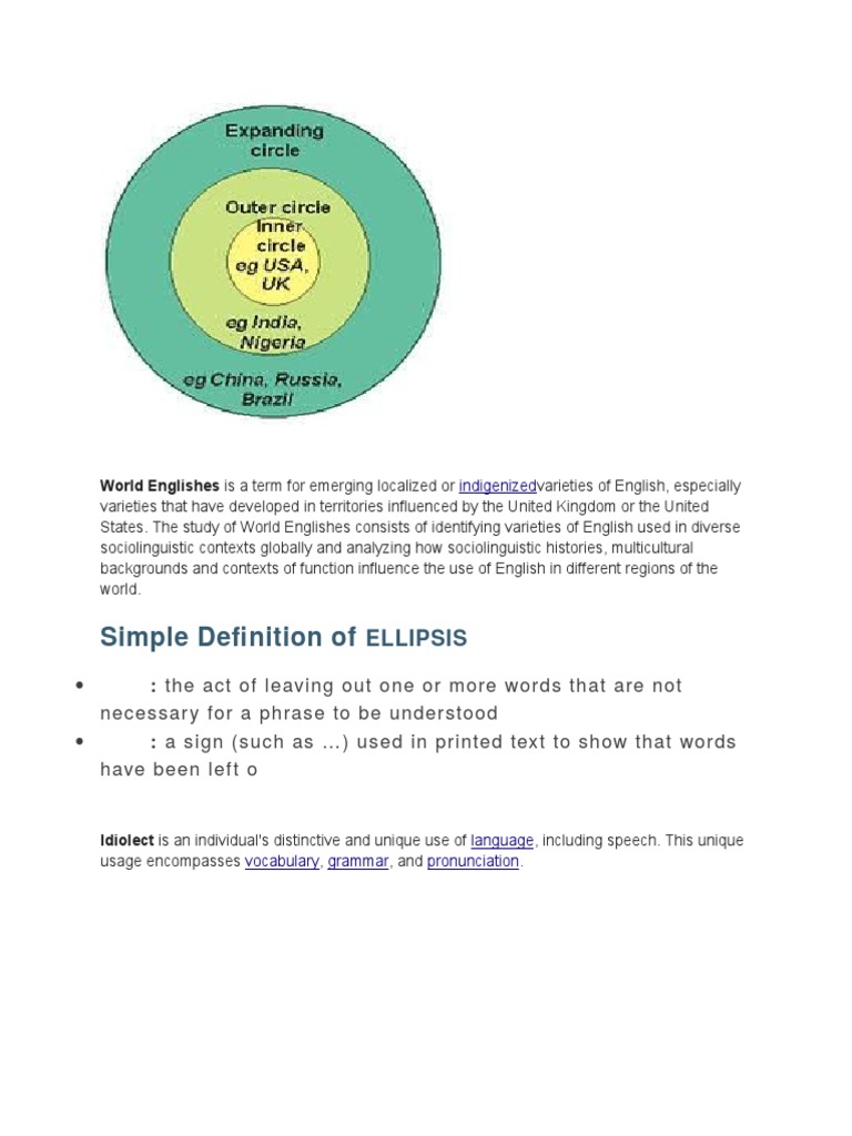 Understanding World Englishes and Idiolects | PDF | Language Arts ...