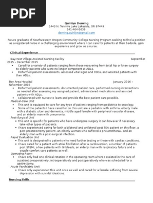 nursing resume 
