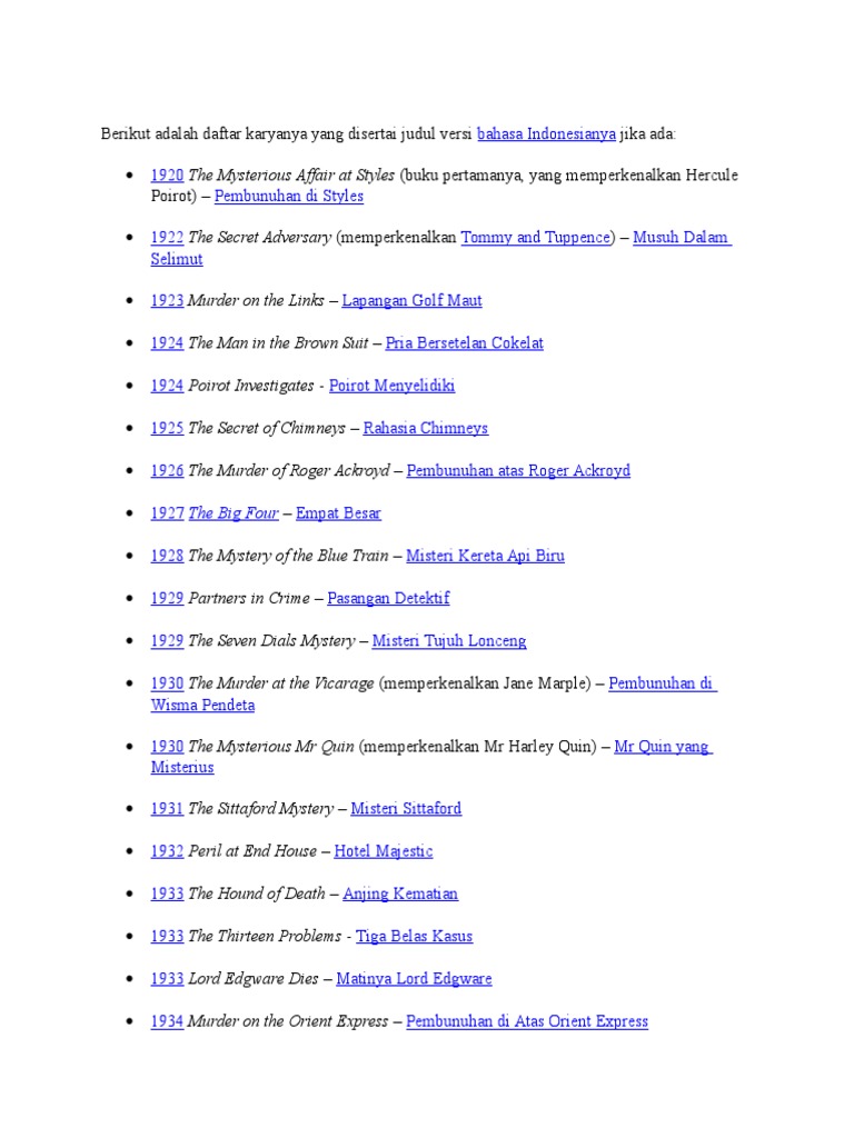 Daftar Buku Agatha Christie Pdf