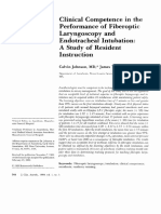 Clinical Competence in The Performance of Fiberoptic Laryngoscopy and Endotracheal Intubation