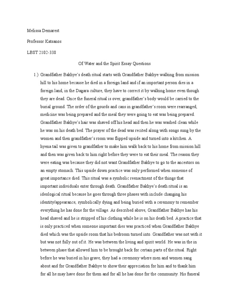 Essay describing grandfather