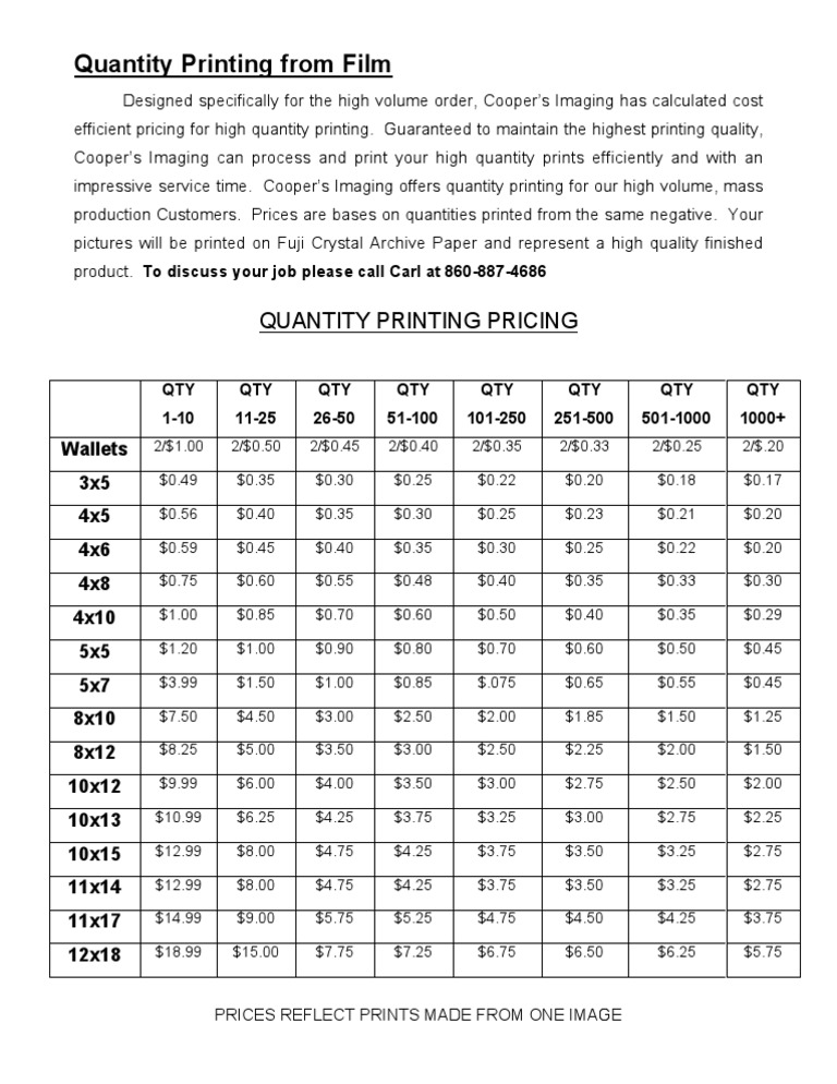 Quantity Pricing for High Volume Printing | PDF | Cooking, Food & Wine